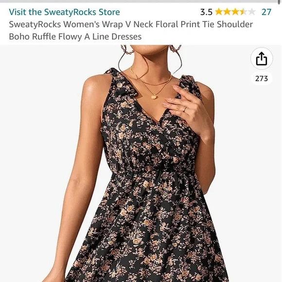 SweatyRocks tie shoulder dress - Picture 4 of 5